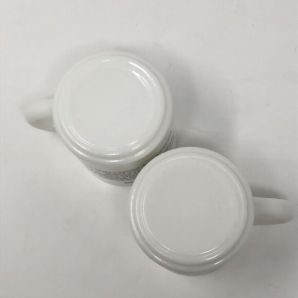 Vintage Milk Glass Mugs Greatest Mom and Dad Double Sided Stackable 8 oz Pair - Picture 9 of 10